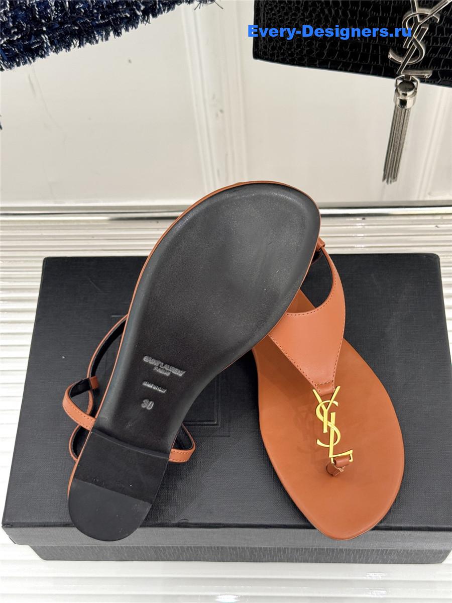 Sa1nt Lau*nt cassandre logo flip flops