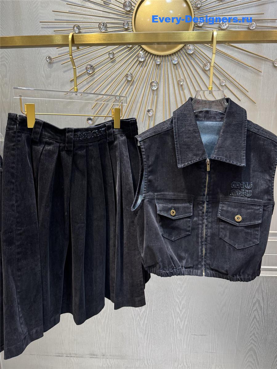 Miu Miu Washed Blue Denim Vest