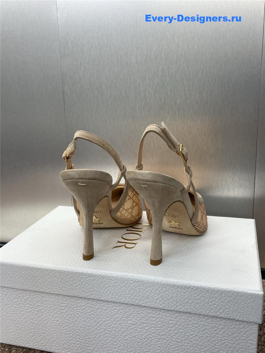 D10r beige mesh slingback pump