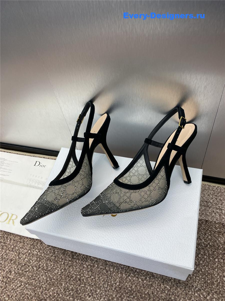 D10r transparent mesh slingback pump