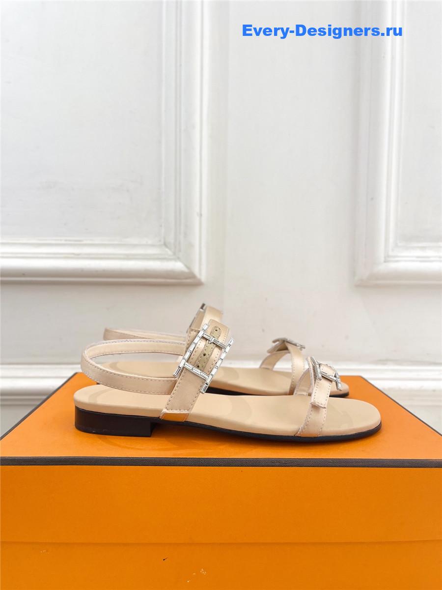 H**me5 crystal strap sandals beige