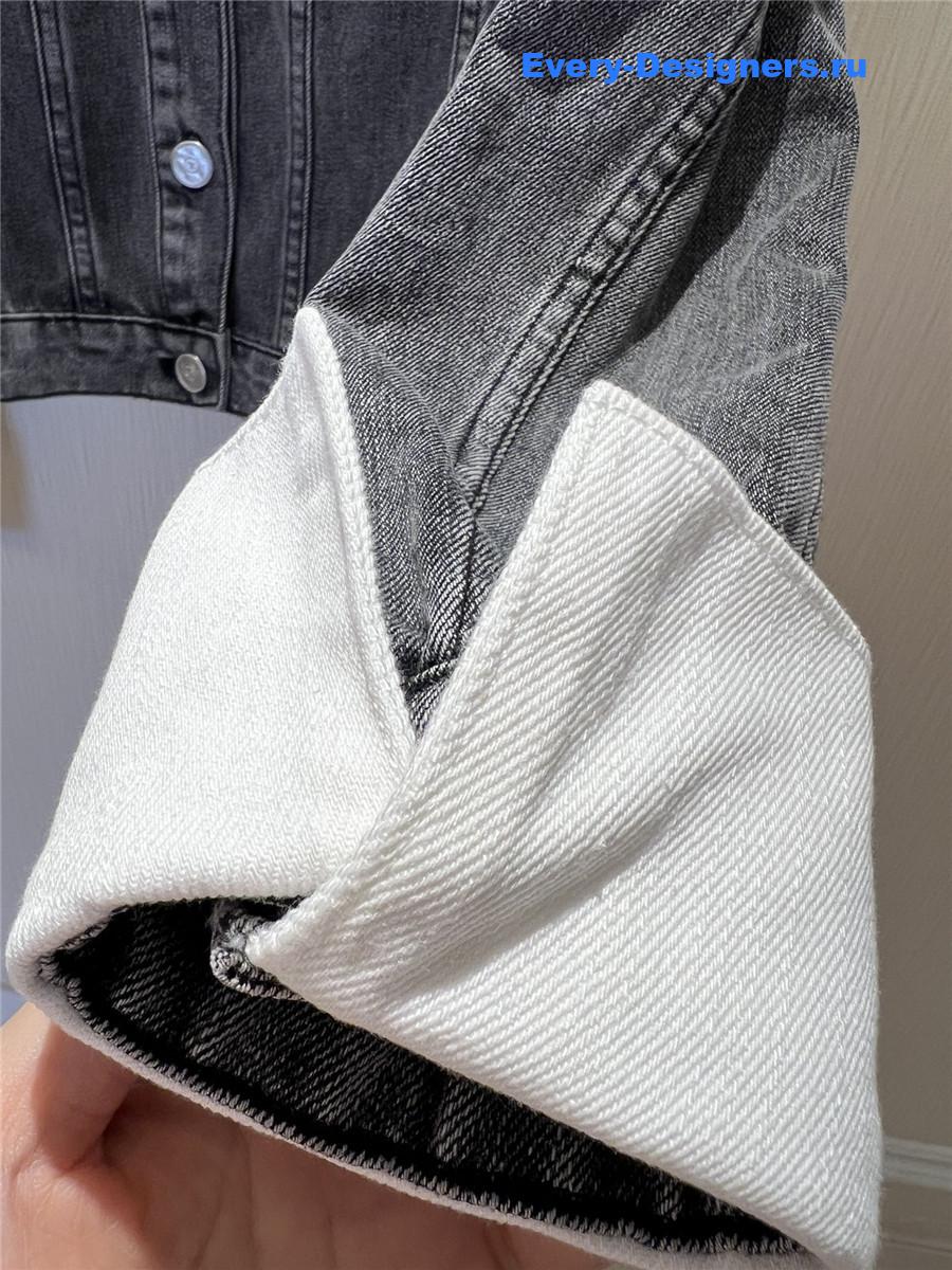 Ch**el grey white faded denim jacket