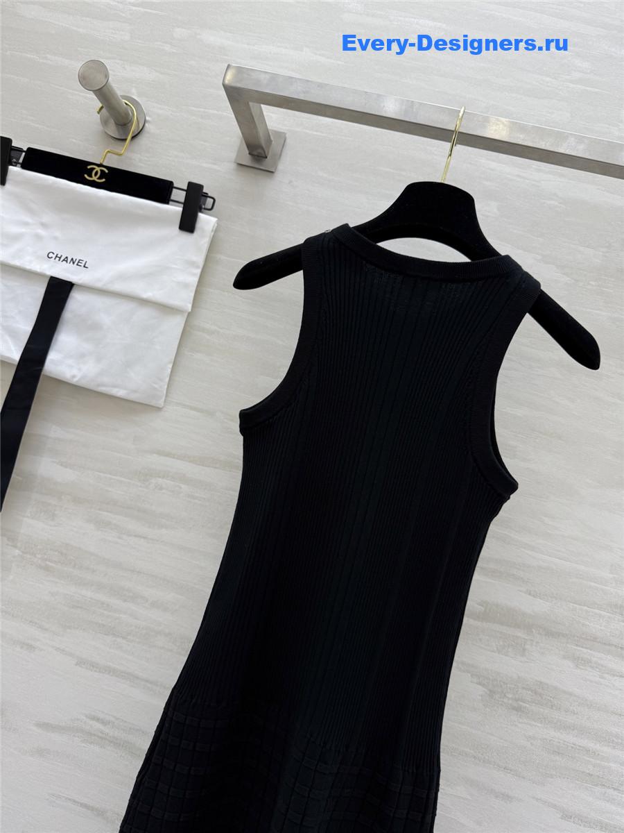 Ch**el black waffle dress