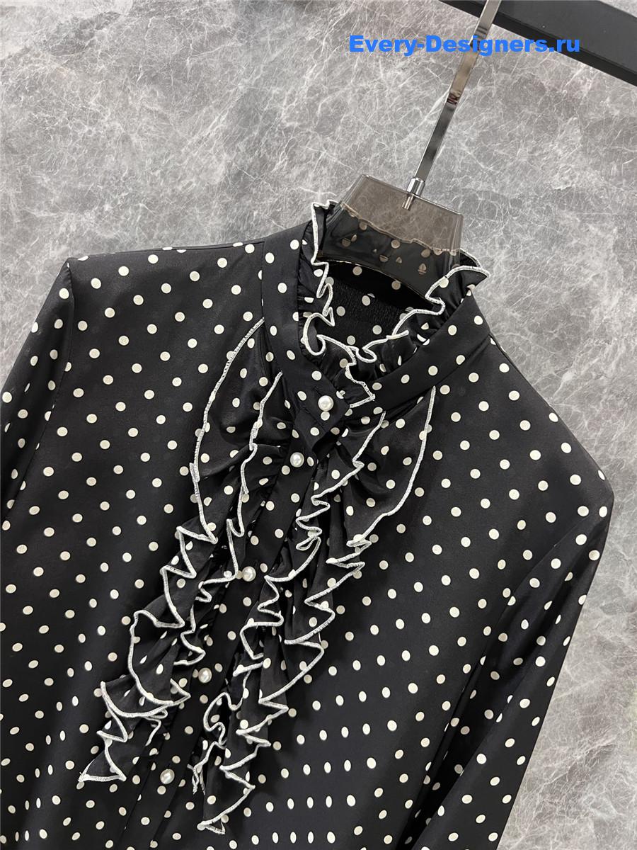 Va1e*ntin0 polka-dot silk blouse