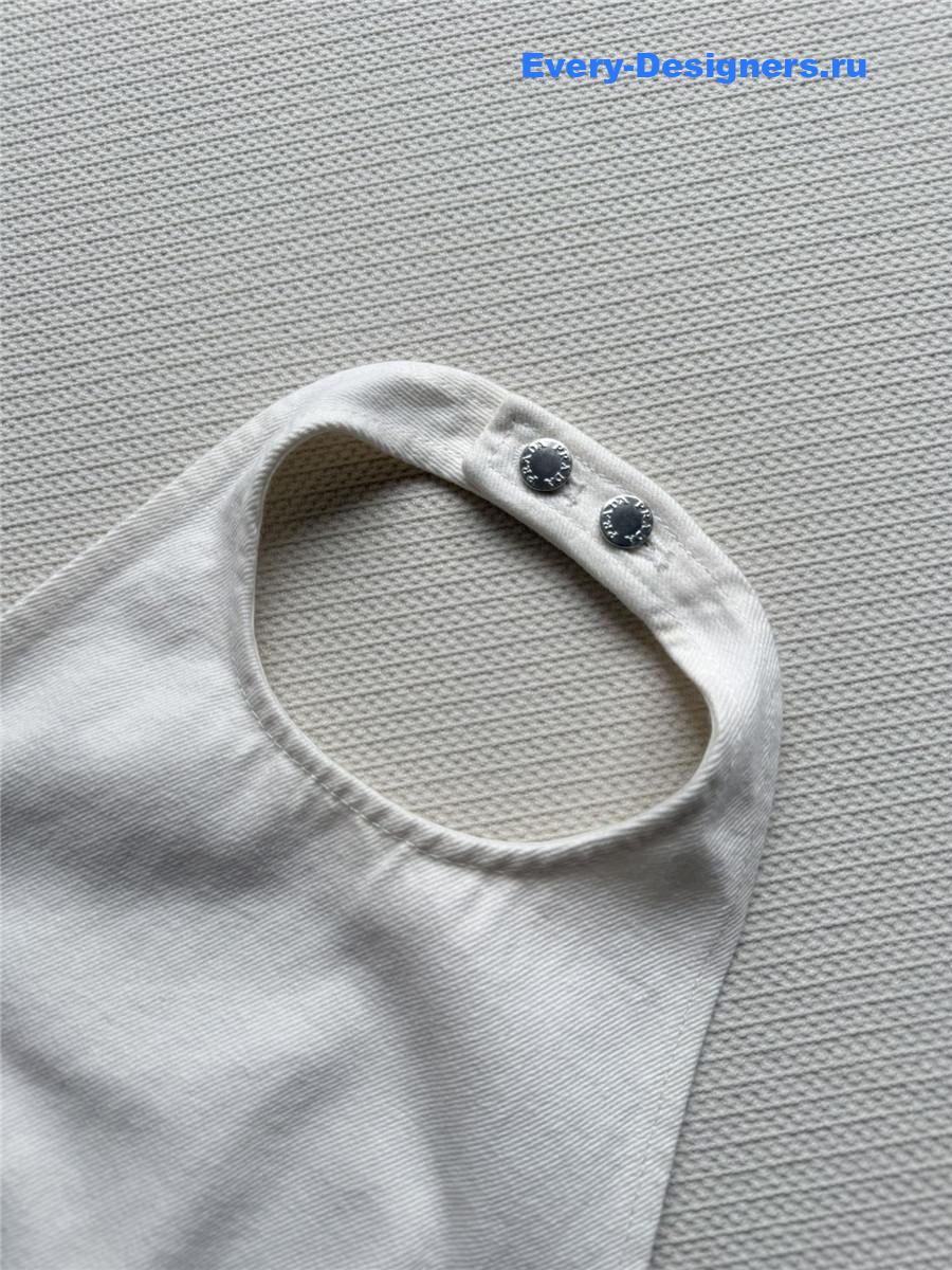 Pra*a white denim dungaree dress