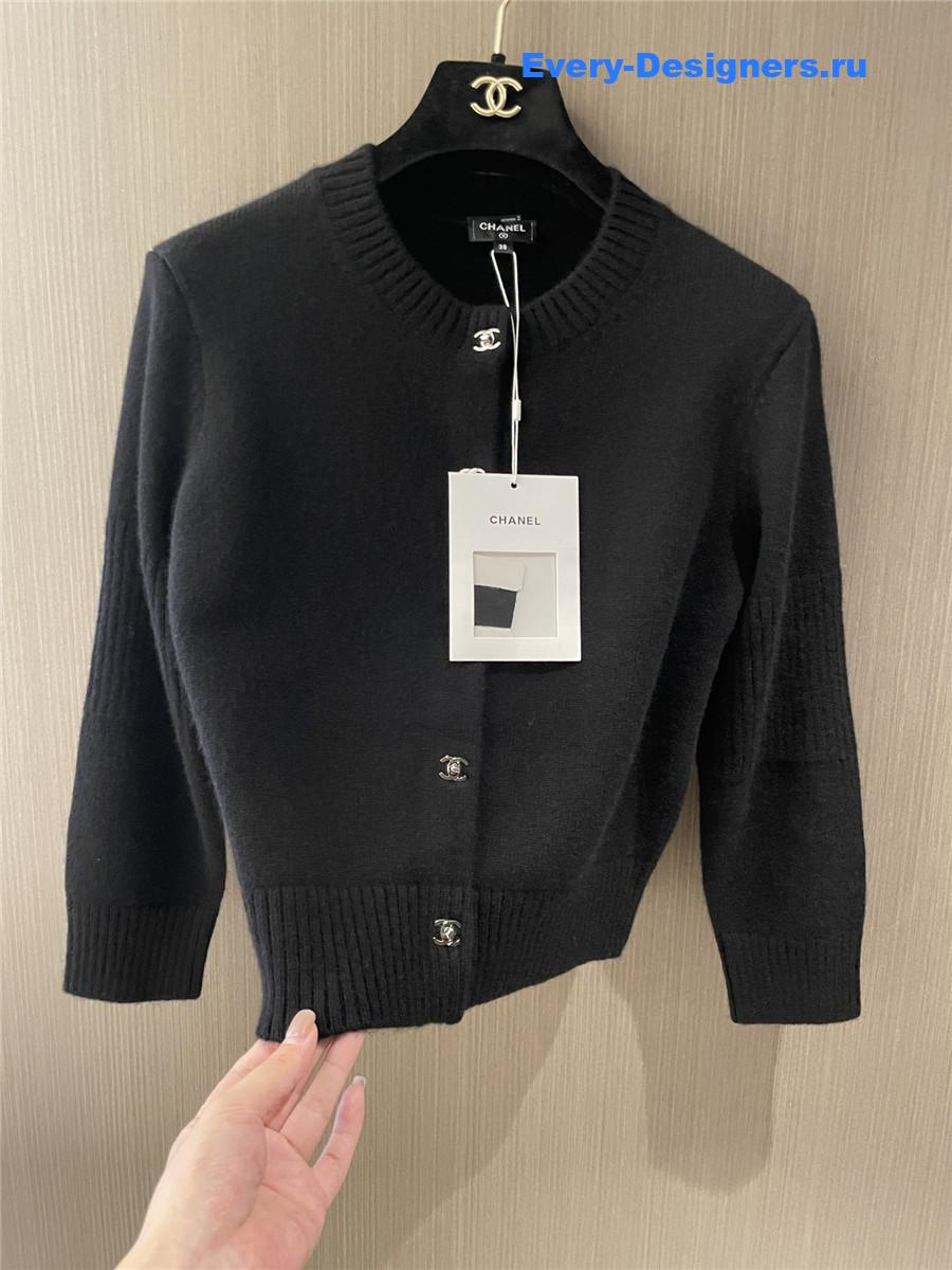 Ch**el black cashmere cardigan