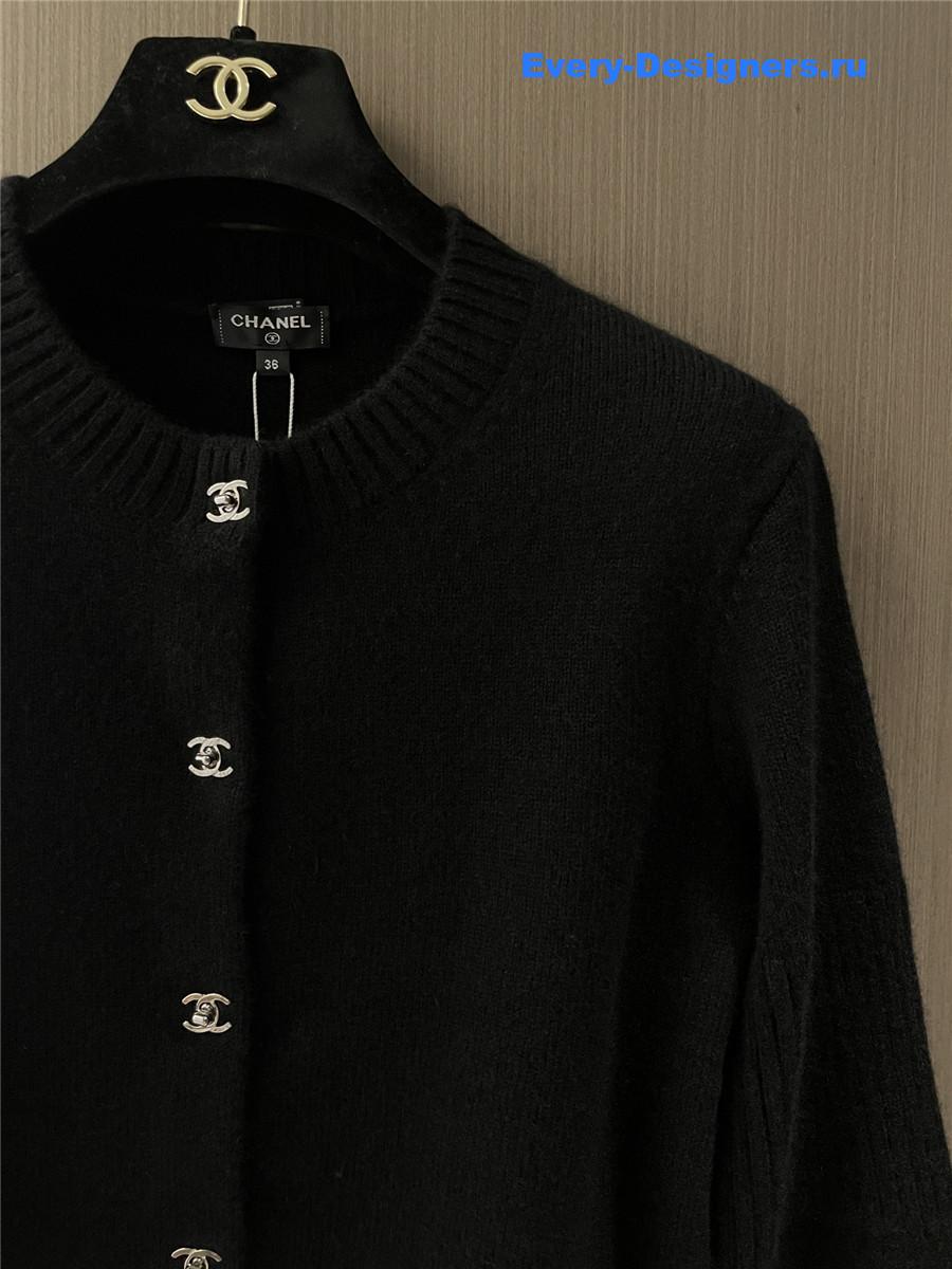 Ch**el black cashmere cardigan