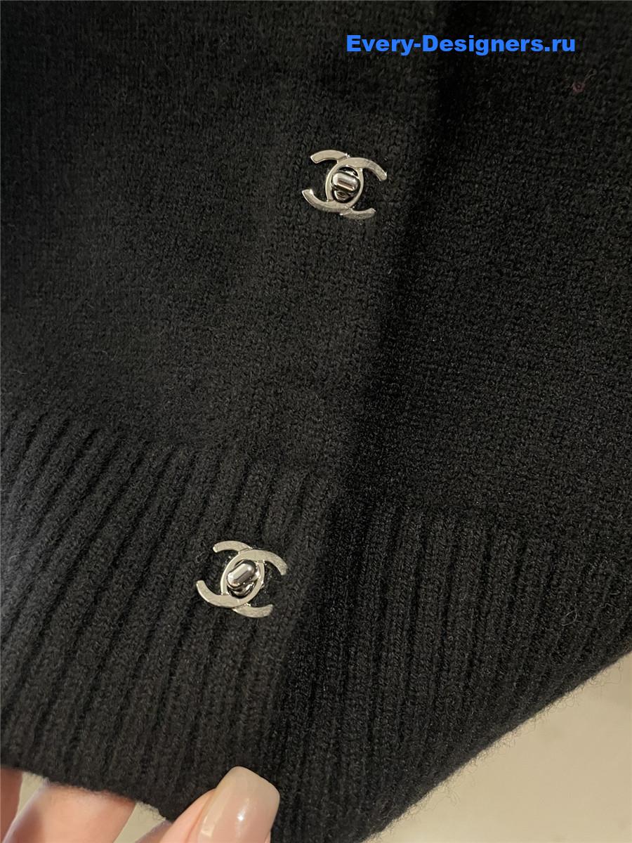 Ch**el black cashmere cardigan
