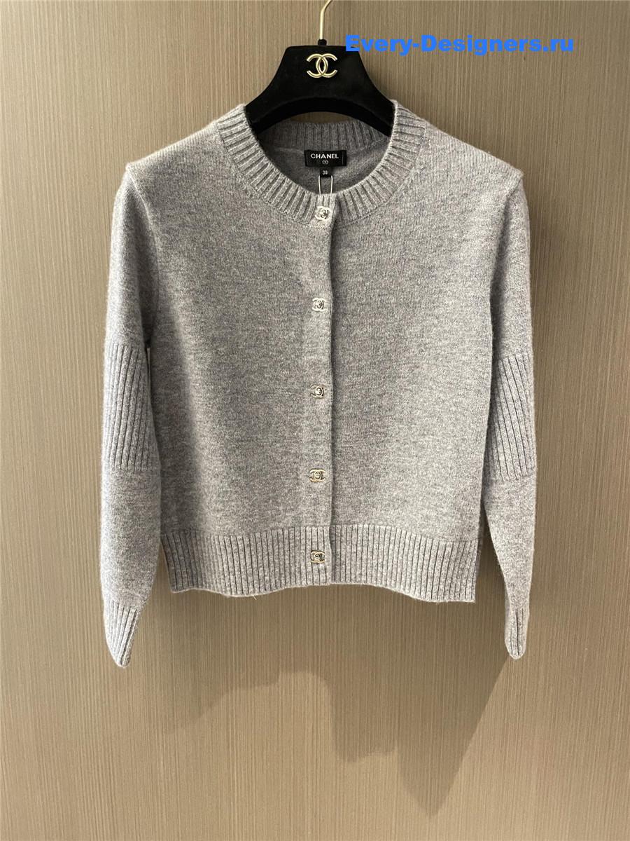 Ch**el gray cashmere cardigan