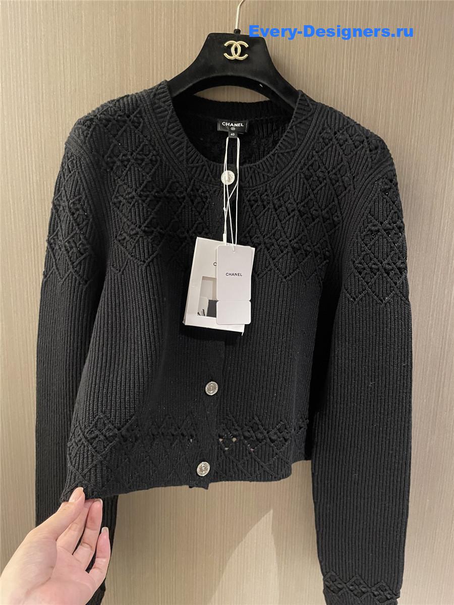 Ch**el black hollow cardigan