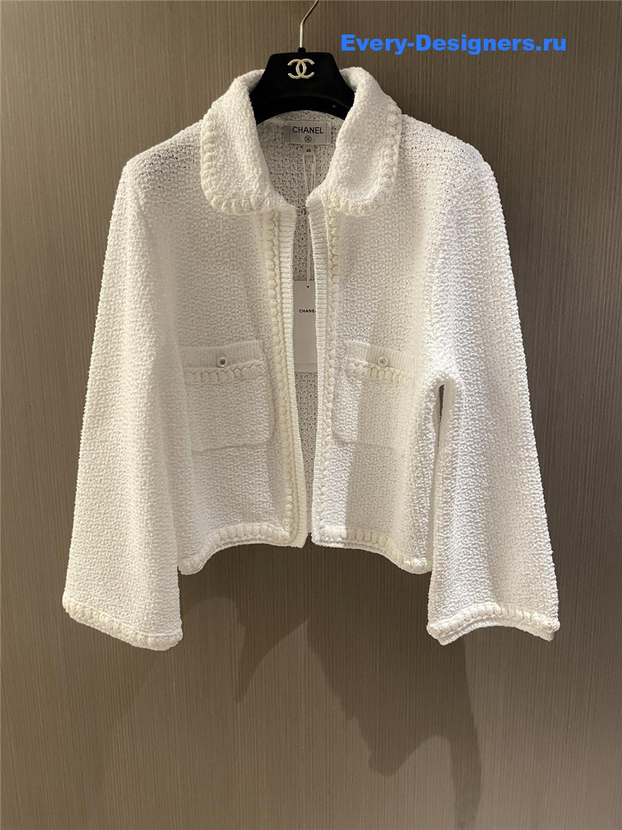 Ch**el white cc logo cardigan
