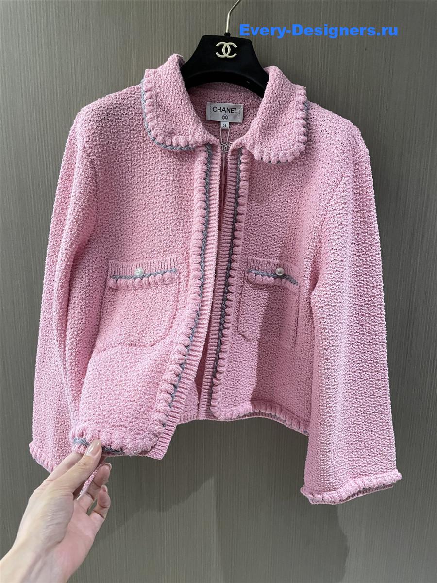 Ch**el pink cc logo cardigan