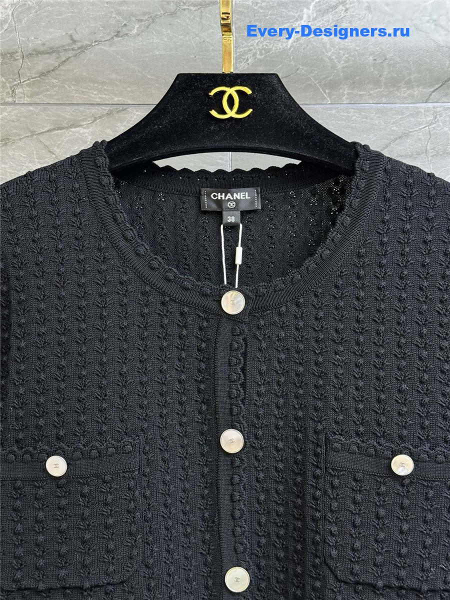 Ch**el black 3d pattern cardigan
