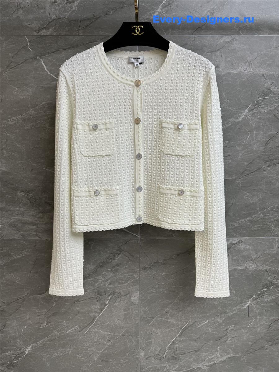Ch**el white 3d cardigan