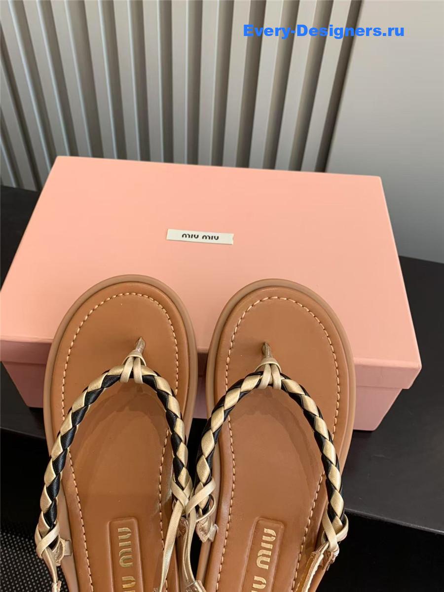 Miu Miu Brown Cord Sandals