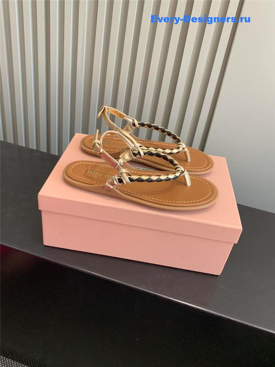 Miu Miu Brown Cord Sandals