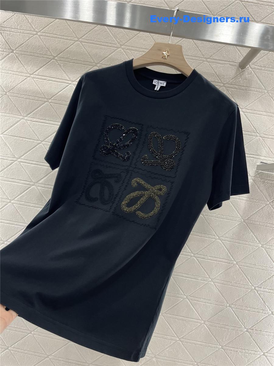 L0ew* black rhinestone t-shirt