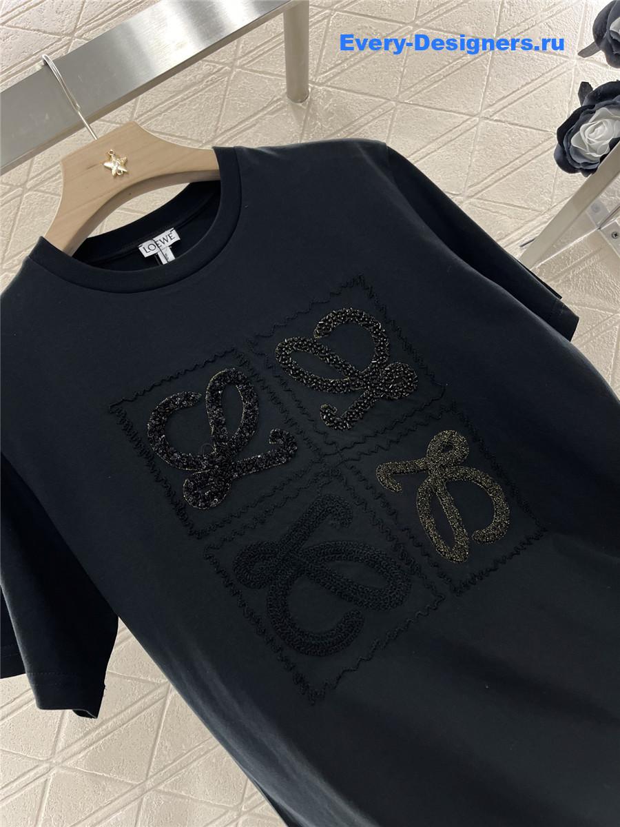 L0ew* black rhinestone t-shirt