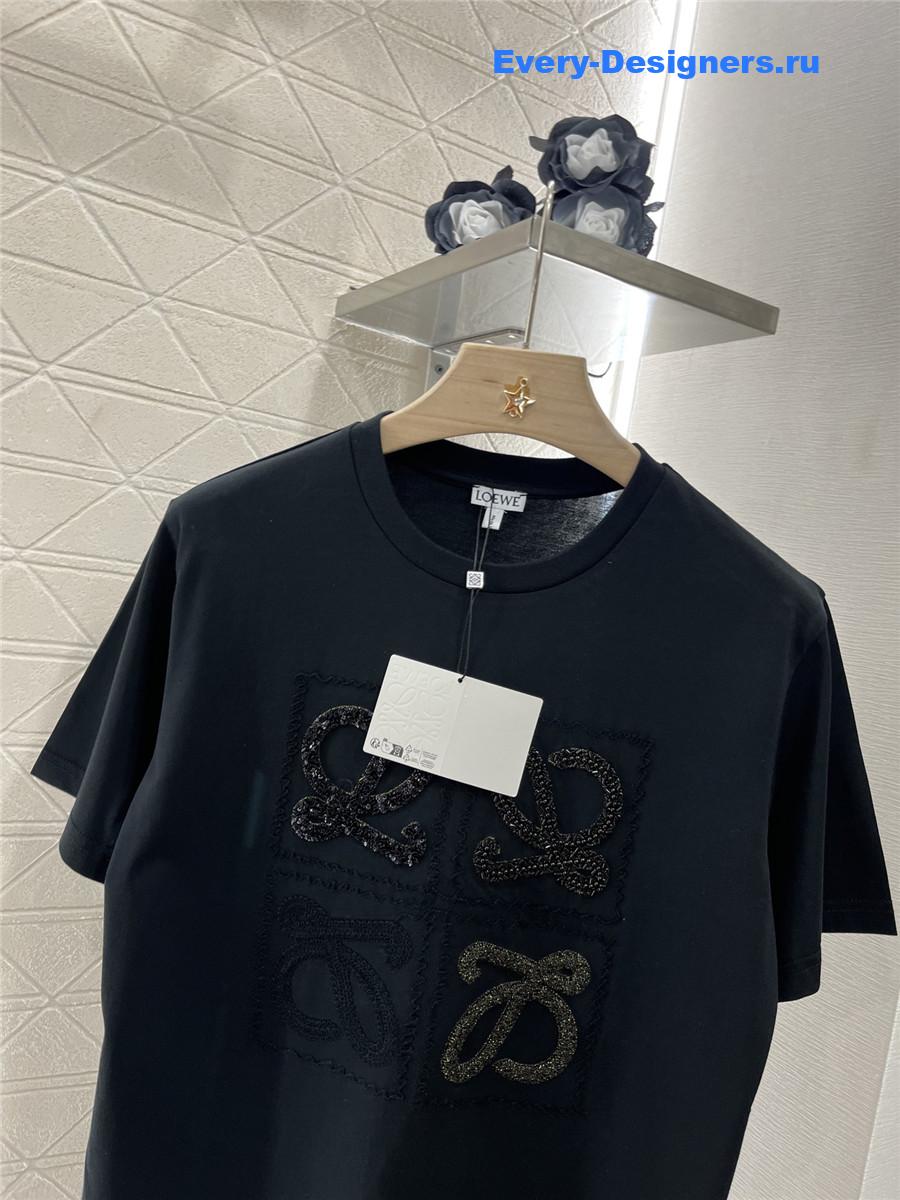 L0ew* black rhinestone t-shirt