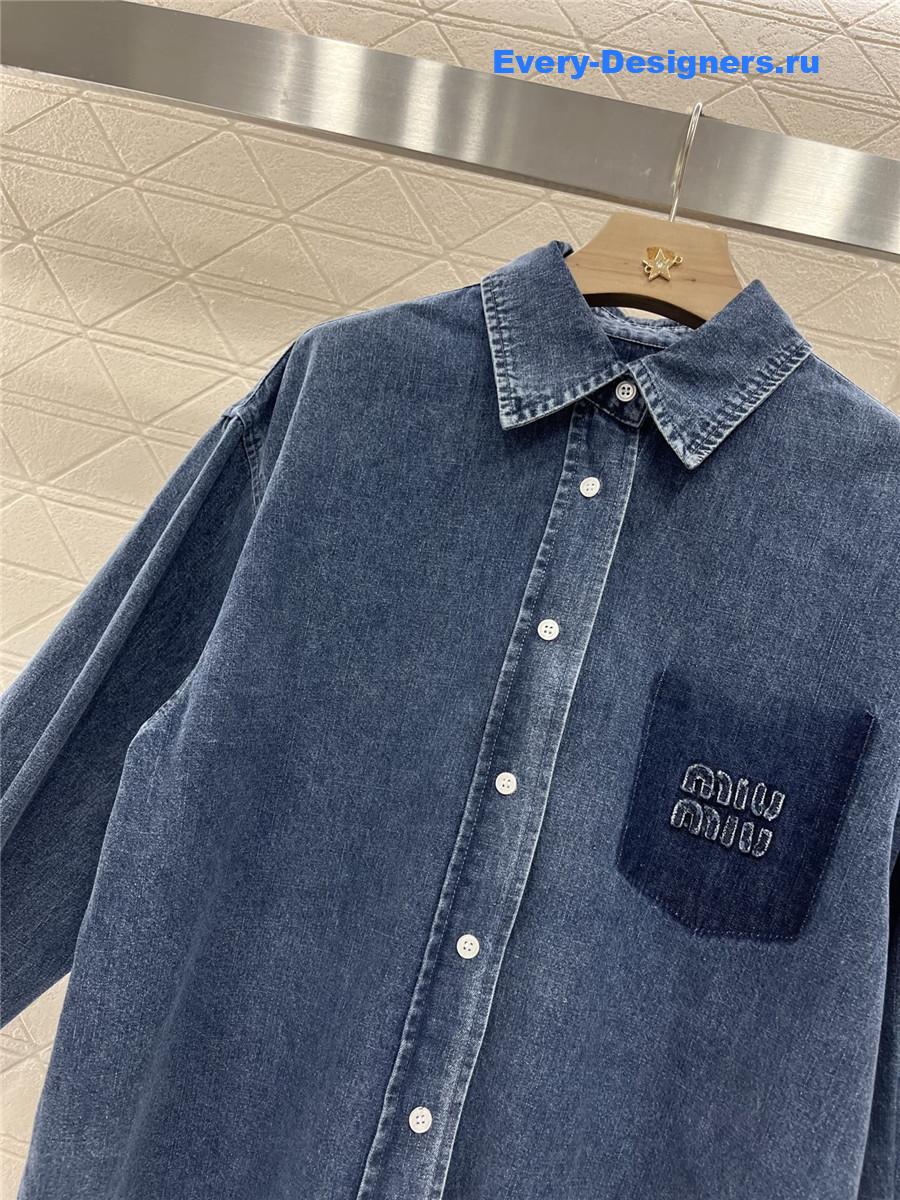Miu Miu Blue Washed Denim Shirt