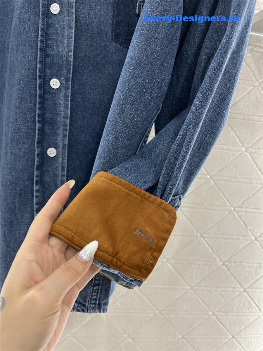 Miu Miu Blue Washed Denim Shirt