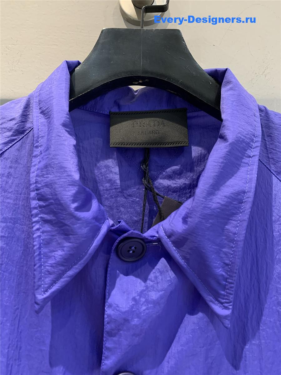 Pra*a recycled nylon purple cropped shirt