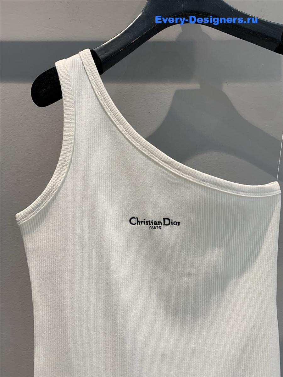 D10r asymmetric tank top in white
