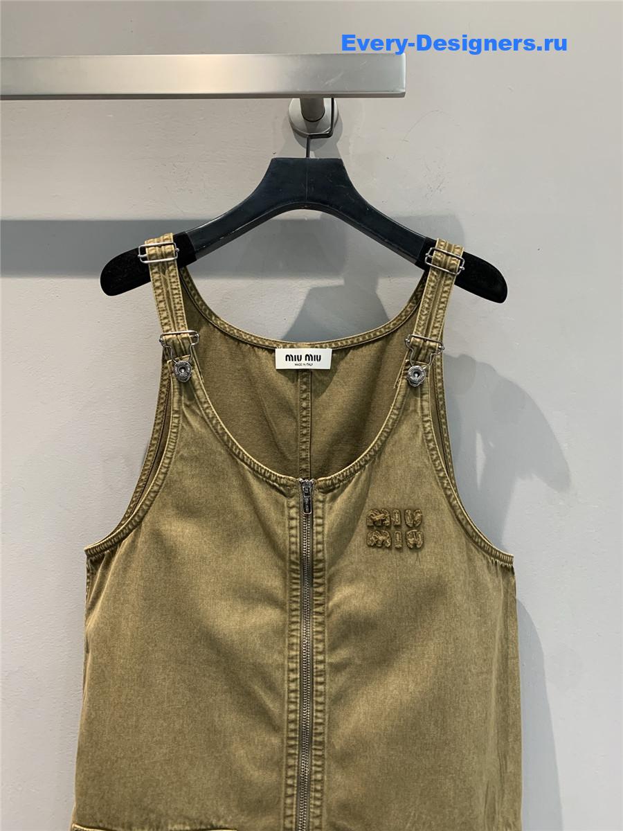Miu Miu Brown Overall Dress