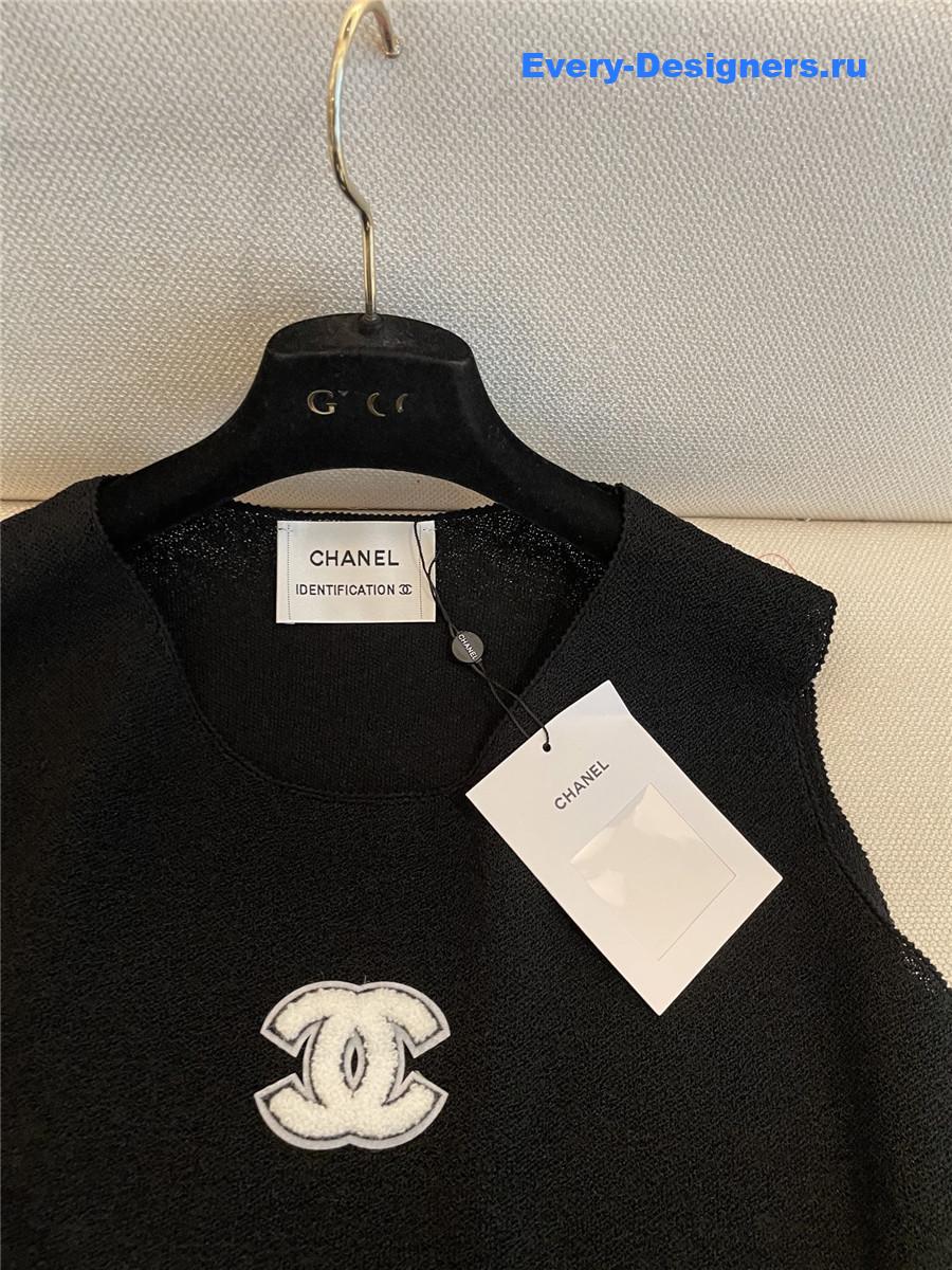Ch**el cc black knit vest