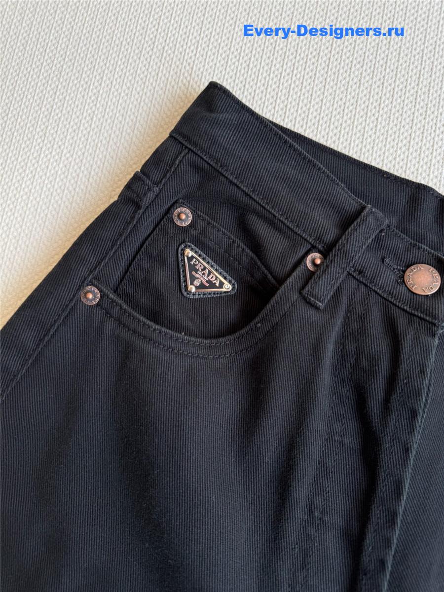 Pra*a black wide-leg jeans