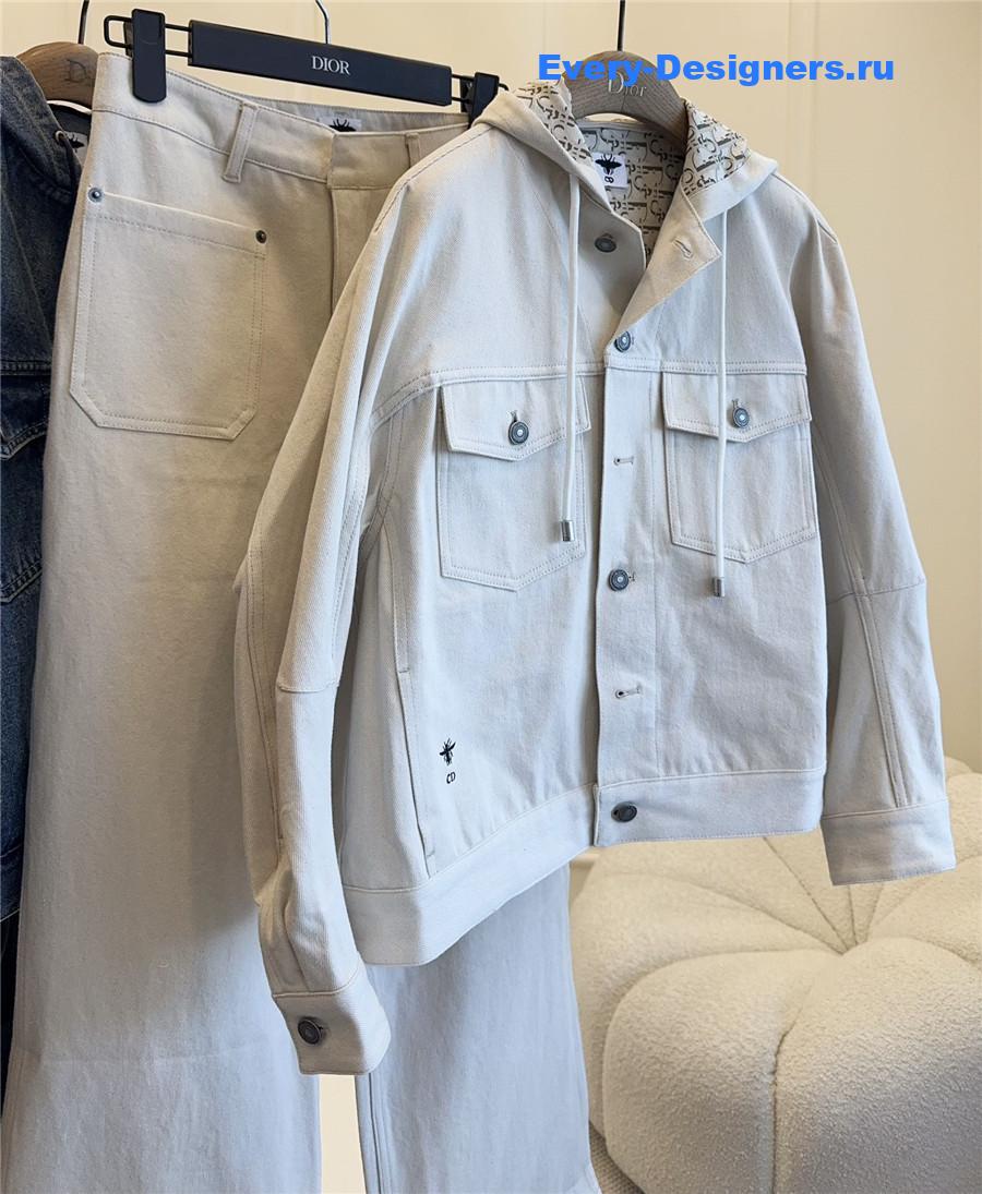 D10r blue wash oversized hooded jacket