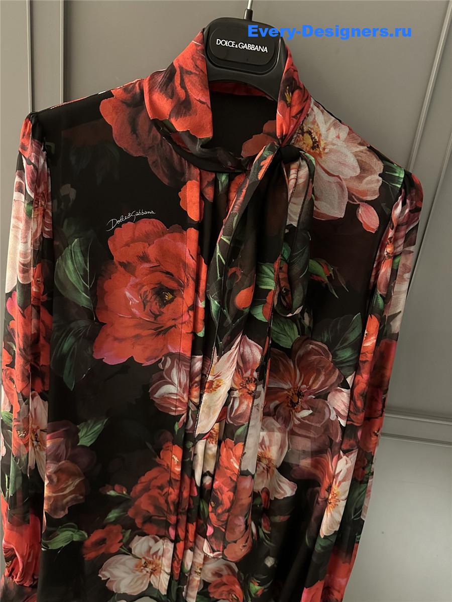 Dolce & Gabbana Floral Silk Blouse