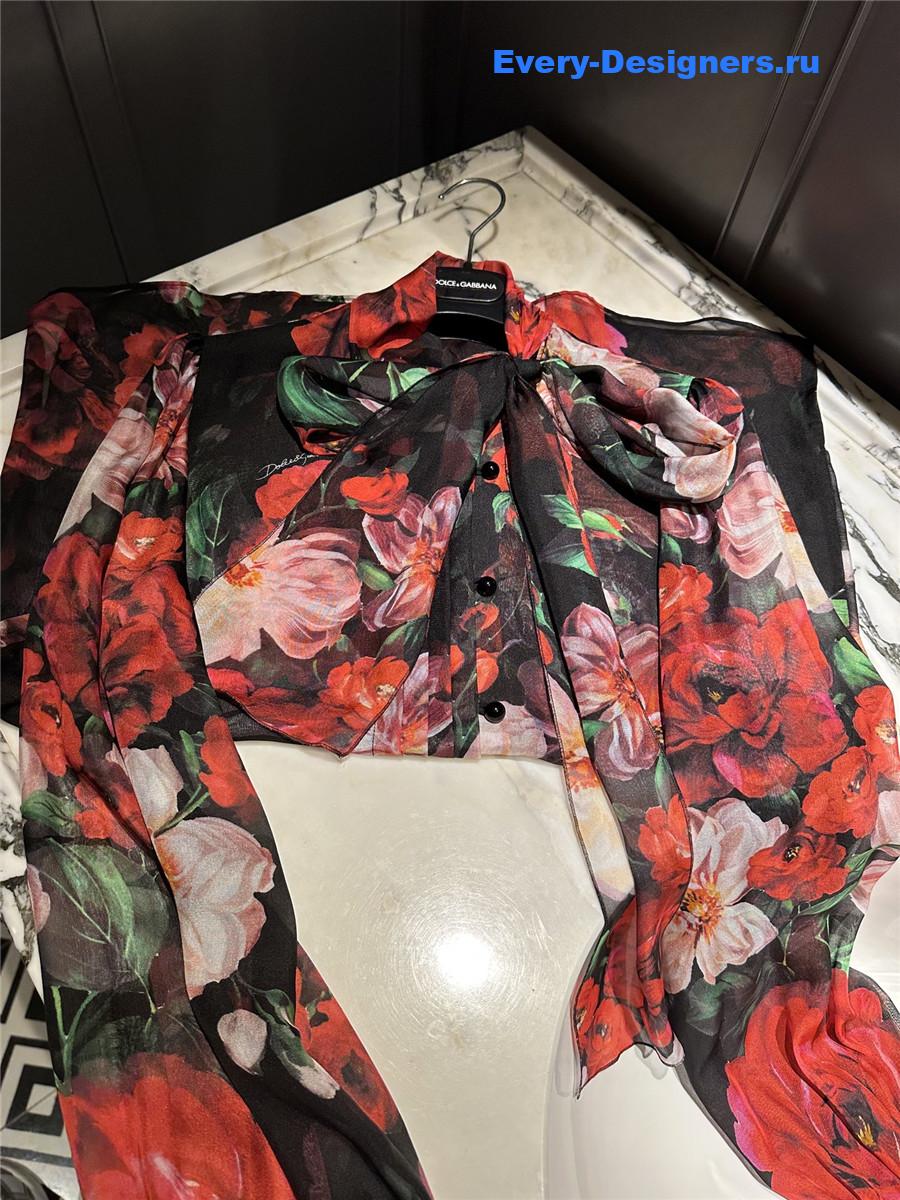 Dolce & Gabbana Floral Silk Blouse