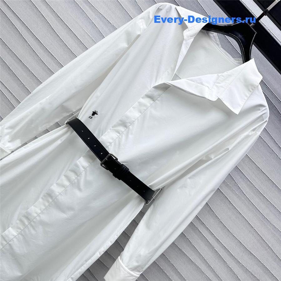 D10r white cotton shirt dress