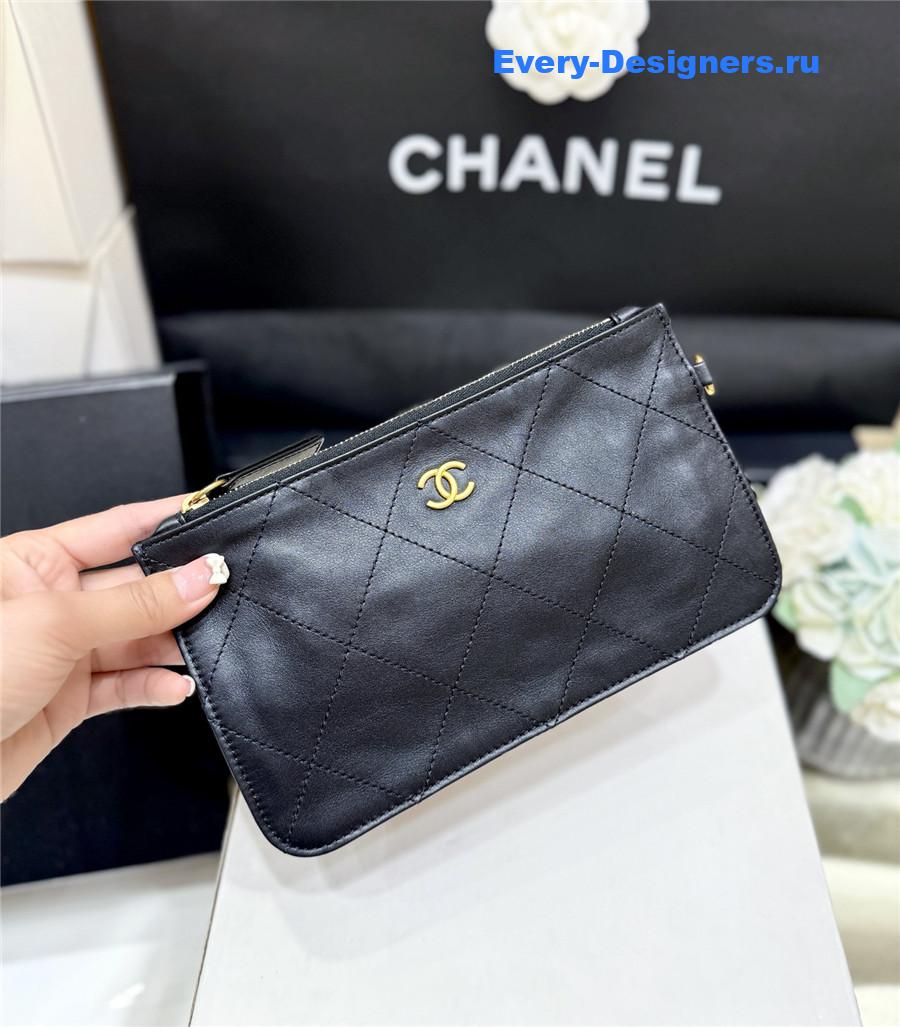 Ch**el black calfskin maxi tote