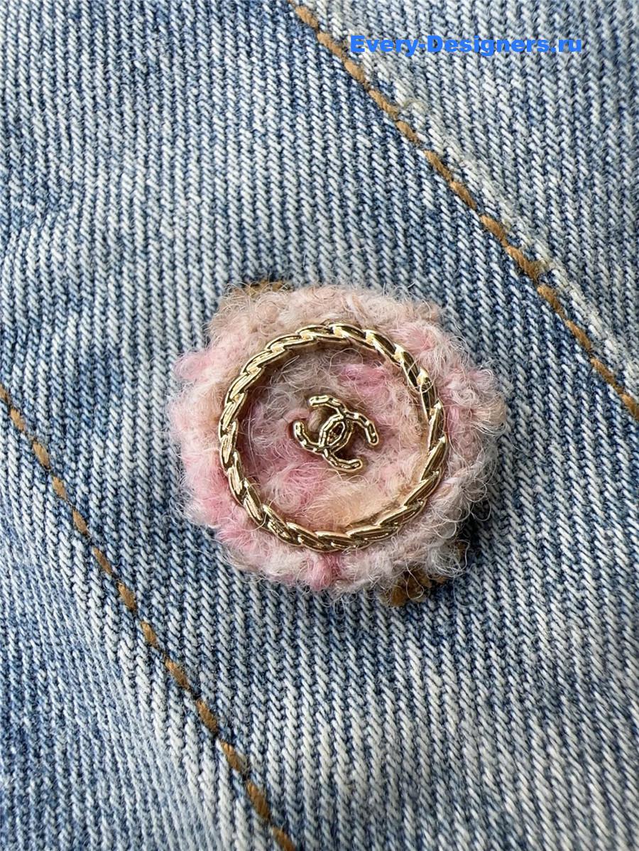 Ch**el blue gradient denim jacket