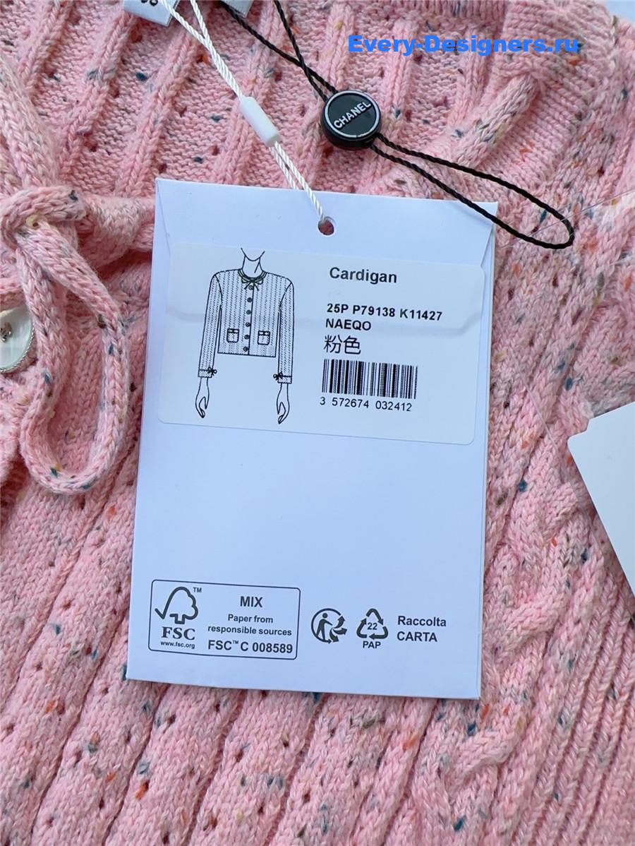 Ch**el pink bow knit cardigan