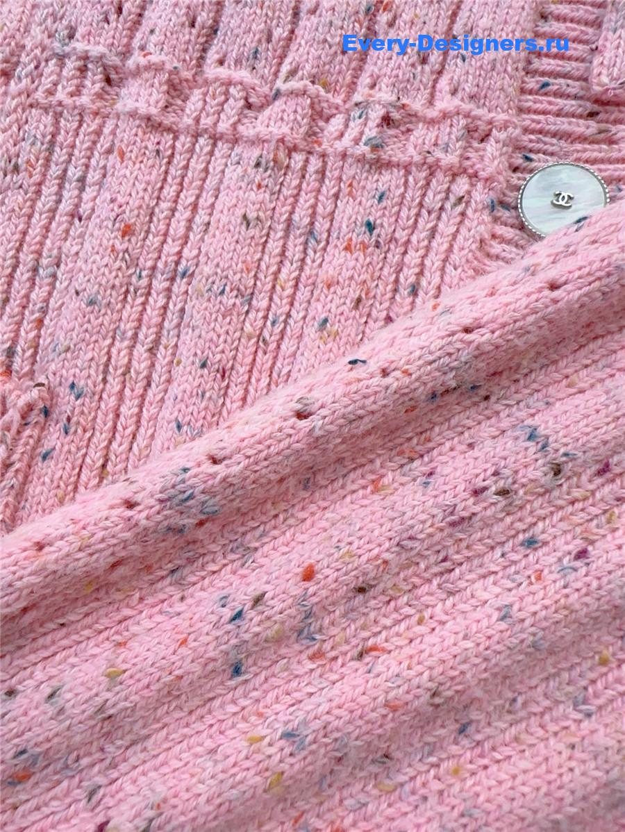 Ch**el pink bow knit cardigan