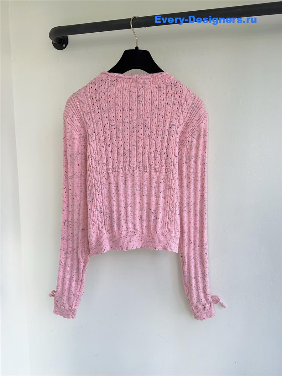 Ch**el pink bow knit cardigan