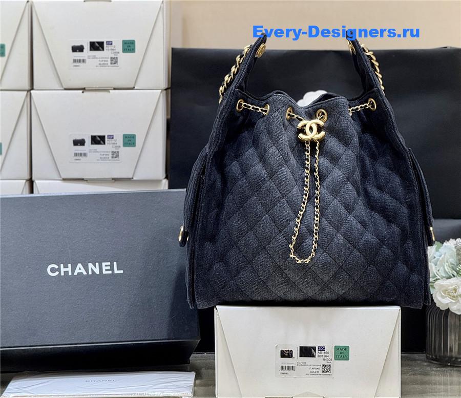 Ch**el dark blue denim handbag