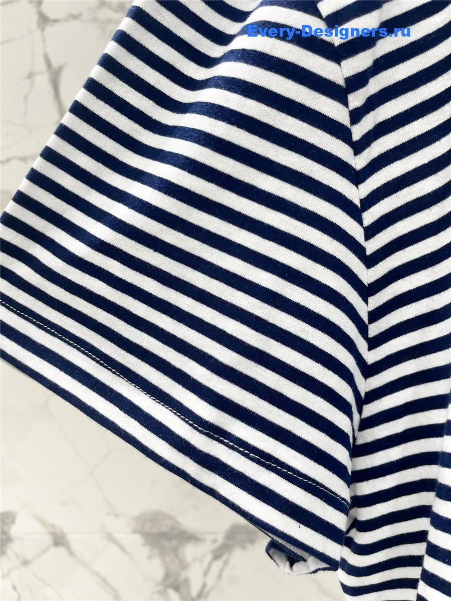 Pra*a blue striped polo shirt