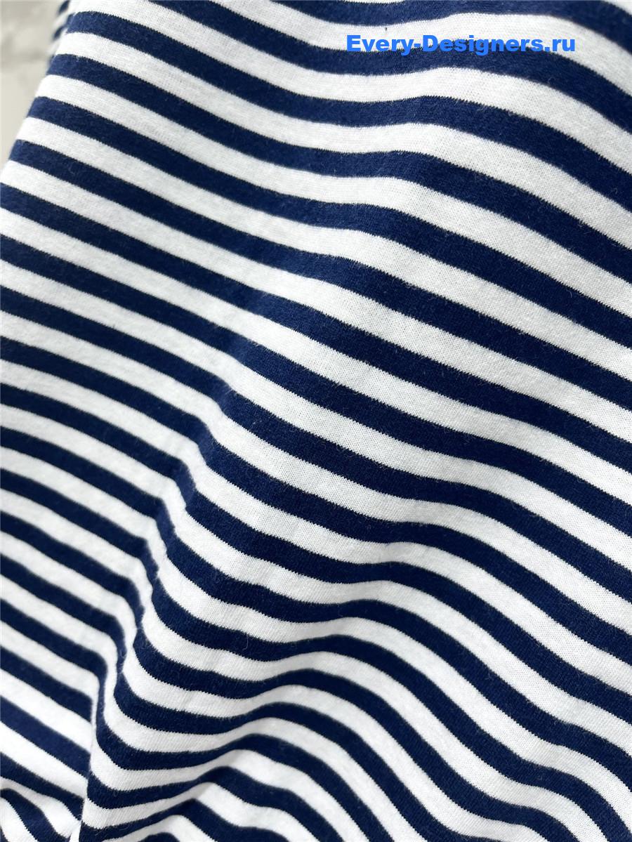 Pra*a blue striped polo shirt