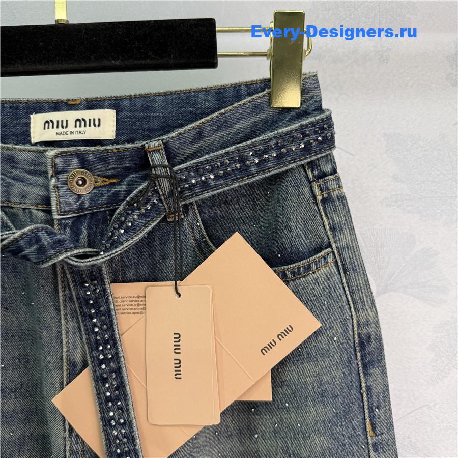 miu miu D1am0nd belt high waist jeans