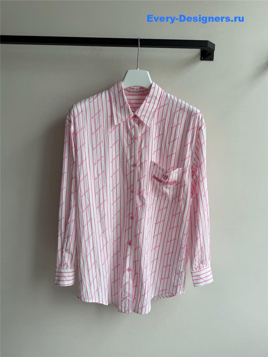 Ba1en*iaga pink white shirt