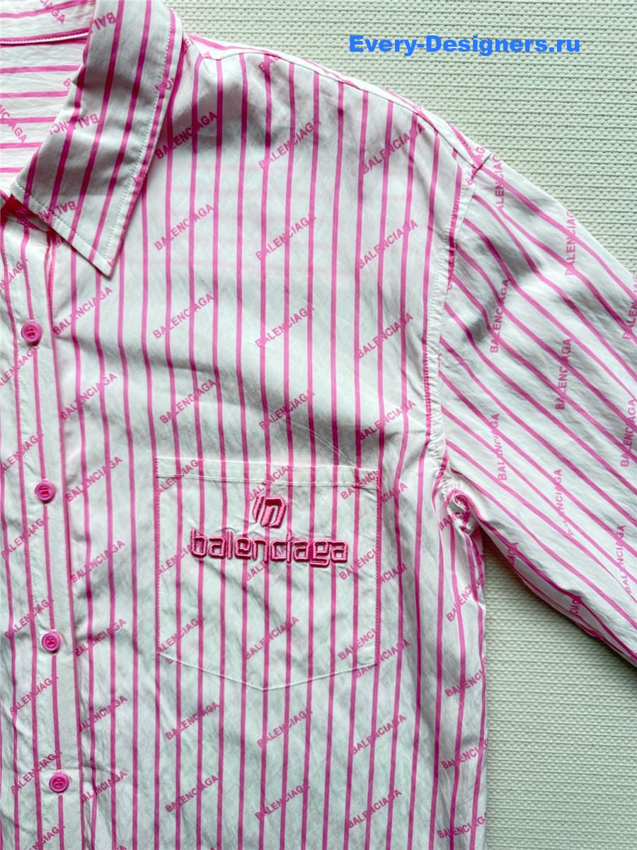 Ba1en*iaga pink white shirt