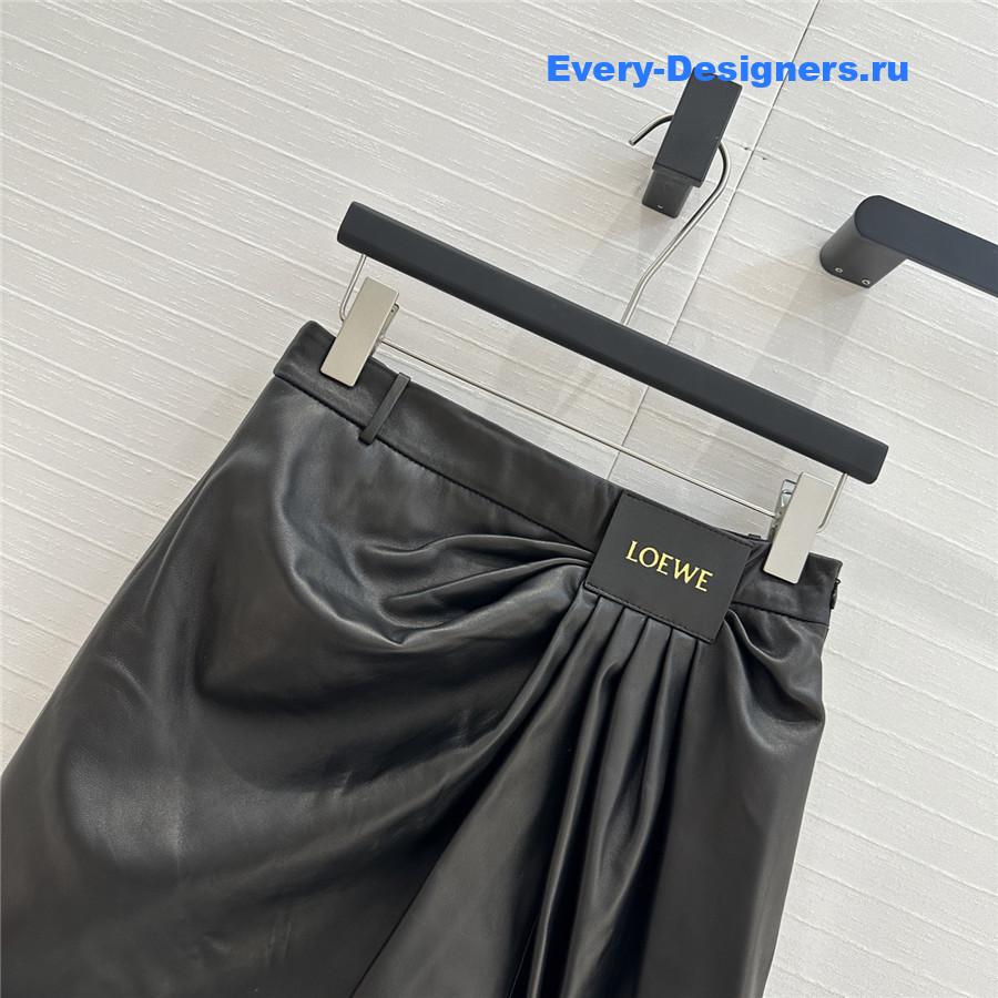L0ew* draped leather miniskirt
