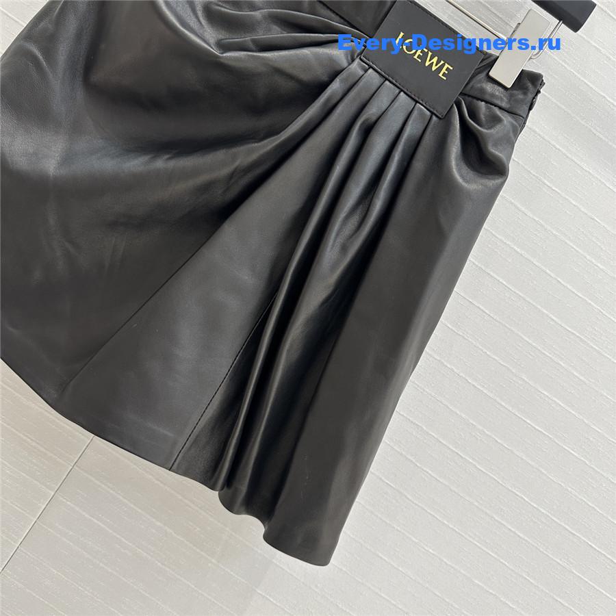 L0ew* draped leather miniskirt