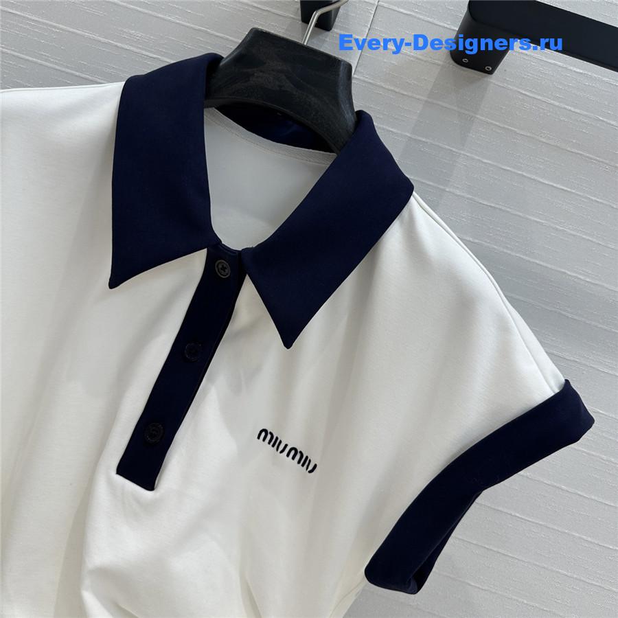 Miu Miu Mini Polo Dress in White