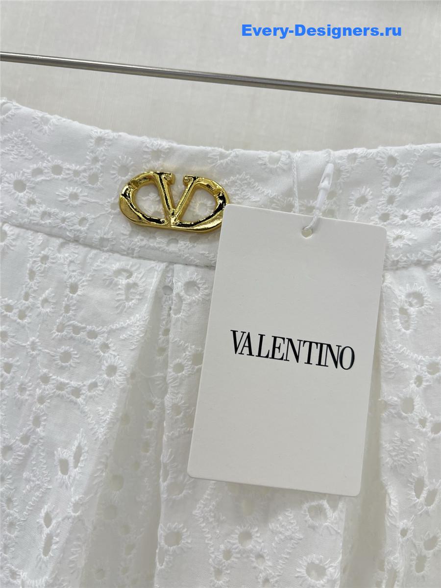 Va1e*ntin0 white lace midi skirt