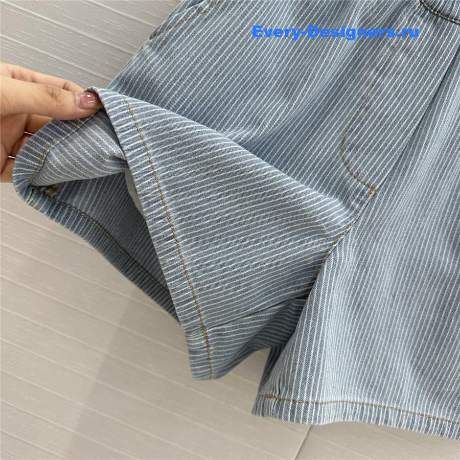 Miu Miu Striped Denim Shorts